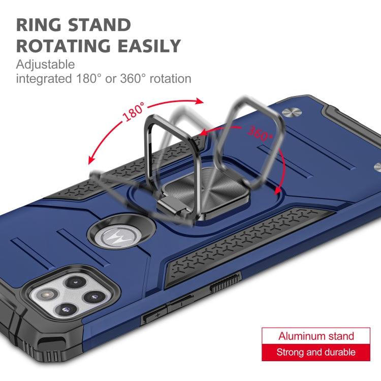 For Motorola One 5G Ace Magnetic Armor Shockproof TPU + PC Phone Case with Metal Ring Holder