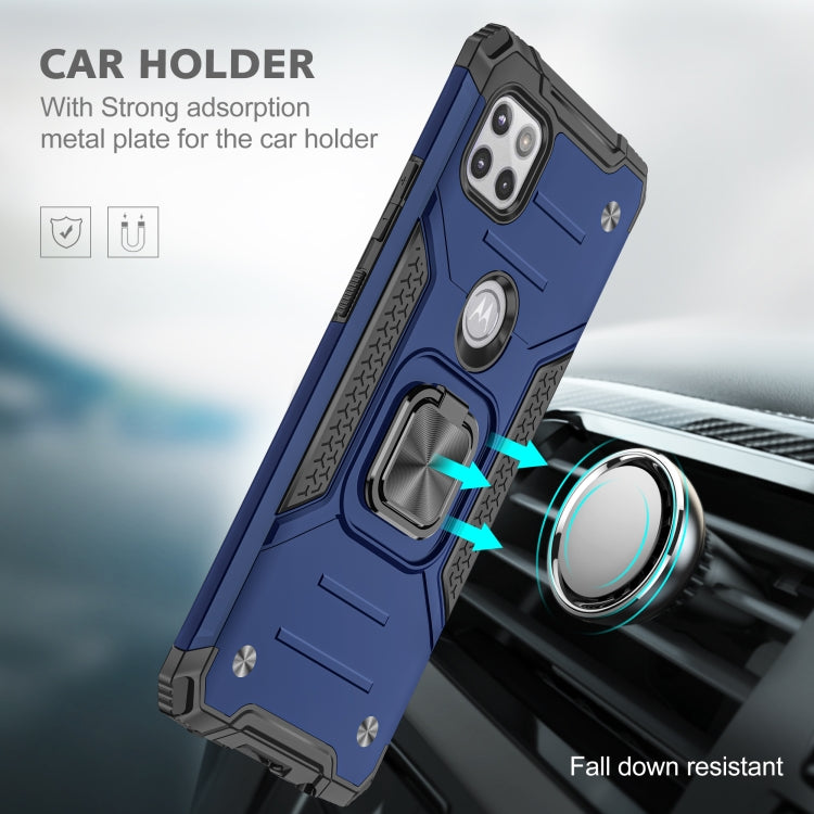 For Motorola One 5G Ace Magnetic Armor Shockproof TPU + PC Phone Case with Metal Ring Holder