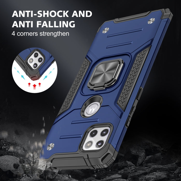 For Motorola One 5G Ace Magnetic Armor Shockproof TPU + PC Phone Case with Metal Ring Holder