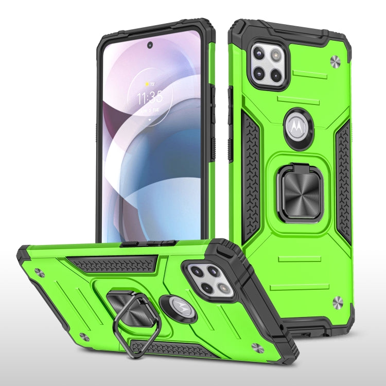 For Motorola One 5G Ace Magnetic Armor Shockproof TPU + PC Phone Case with Metal Ring Holder