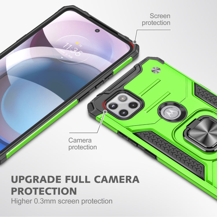 For Motorola One 5G Ace Magnetic Armor Shockproof TPU + PC Phone Case with Metal Ring Holder