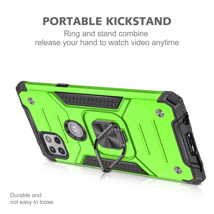 For Motorola One 5G Ace Magnetic Armor Shockproof TPU + PC Phone Case with Metal Ring Holder