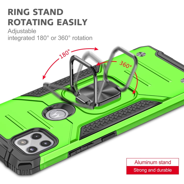 For Motorola One 5G Ace Magnetic Armor Shockproof TPU + PC Phone Case with Metal Ring Holder