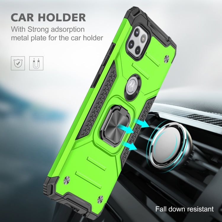 For Motorola One 5G Ace Magnetic Armor Shockproof TPU + PC Phone Case with Metal Ring Holder