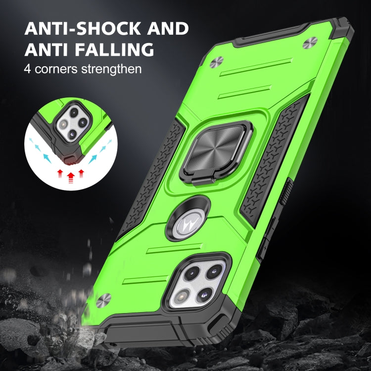 For Motorola One 5G Ace Magnetic Armor Shockproof TPU + PC Phone Case with Metal Ring Holder