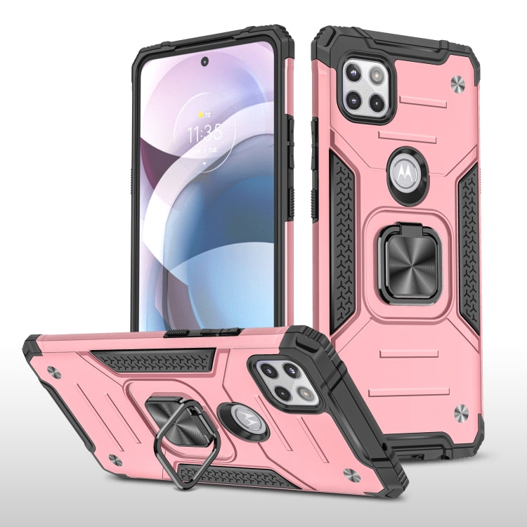 For Motorola One 5G Ace Magnetic Armor Shockproof TPU + PC Phone Case with Metal Ring Holder