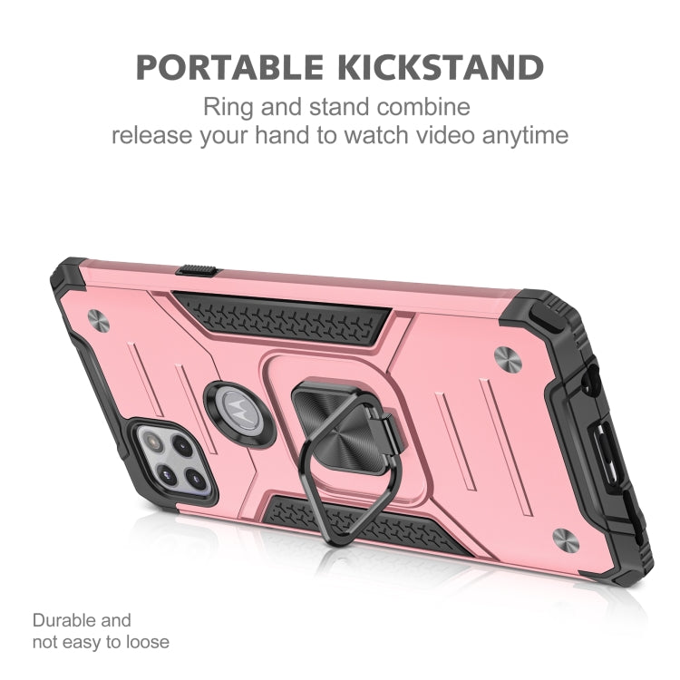 For Motorola One 5G Ace Magnetic Armor Shockproof TPU + PC Phone Case with Metal Ring Holder