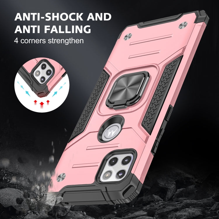 For Motorola One 5G Ace Magnetic Armor Shockproof TPU + PC Phone Case with Metal Ring Holder