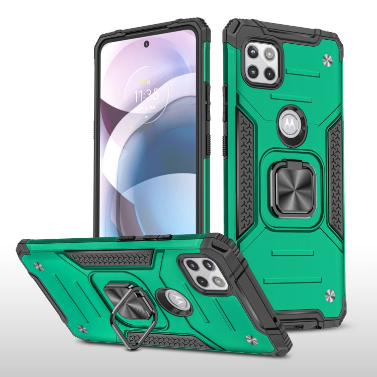 For Motorola One 5G Ace Magnetic Armor Shockproof TPU + PC Phone Case with Metal Ring Holder