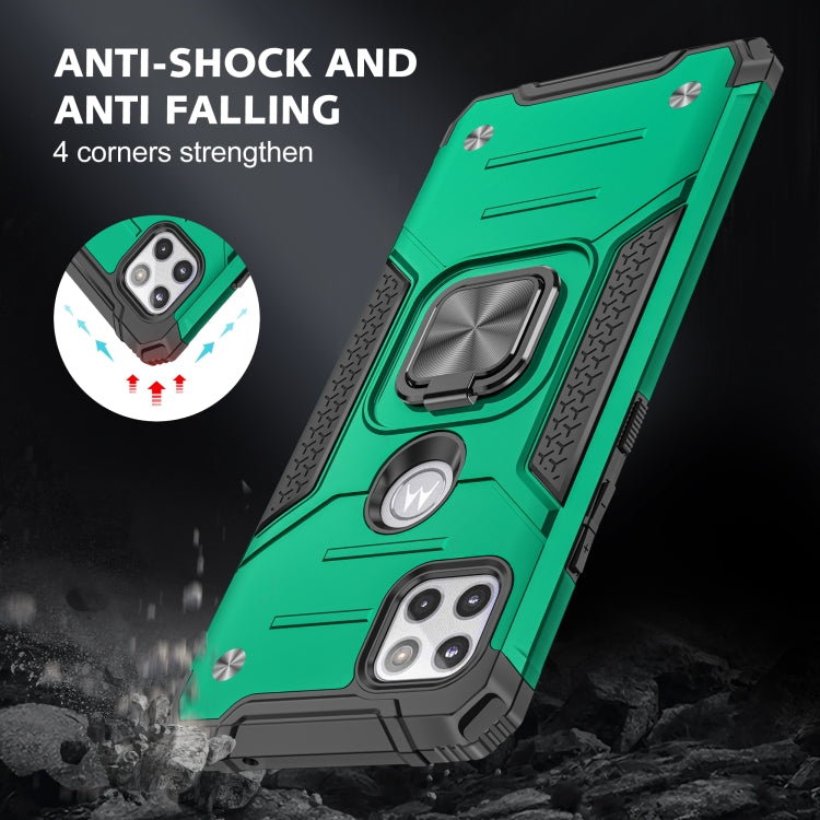 For Motorola One 5G Ace Magnetic Armor Shockproof TPU + PC Phone Case with Metal Ring Holder
