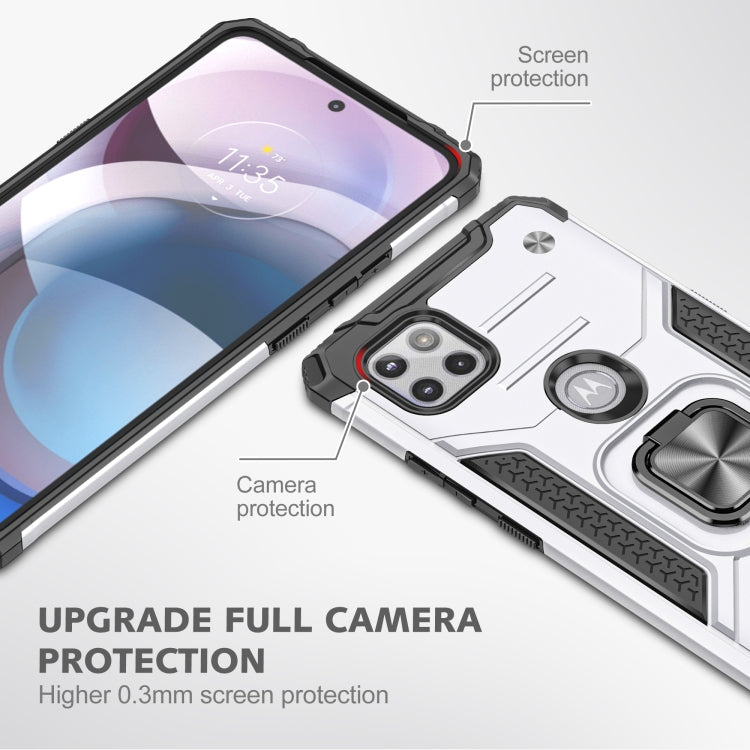 For Motorola One 5G Ace Magnetic Armor Shockproof TPU + PC Phone Case with Metal Ring Holder
