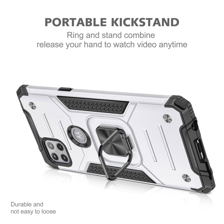 For Motorola One 5G Ace Magnetic Armor Shockproof TPU + PC Phone Case with Metal Ring Holder