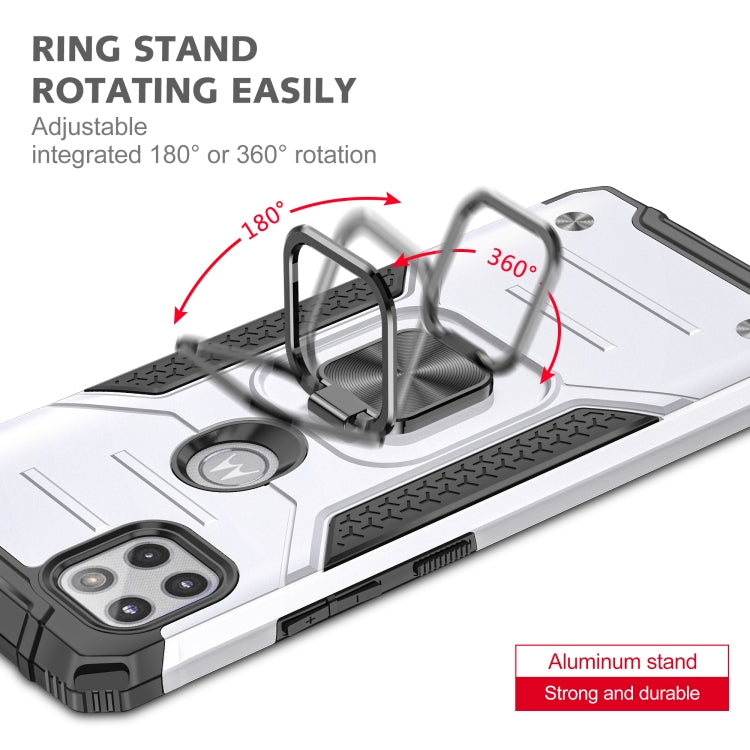 For Motorola One 5G Ace Magnetic Armor Shockproof TPU + PC Phone Case with Metal Ring Holder