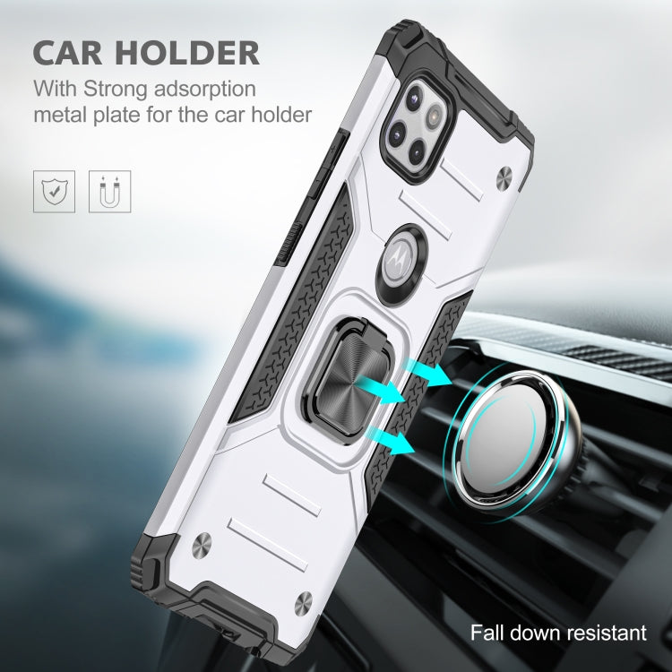 For Motorola One 5G Ace Magnetic Armor Shockproof TPU + PC Phone Case with Metal Ring Holder