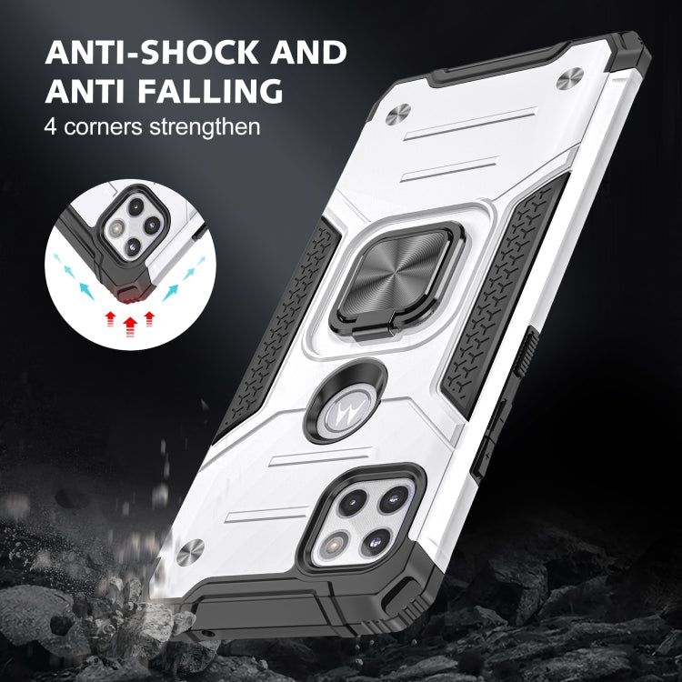 For Motorola One 5G Ace Magnetic Armor Shockproof TPU + PC Phone Case with Metal Ring Holder
