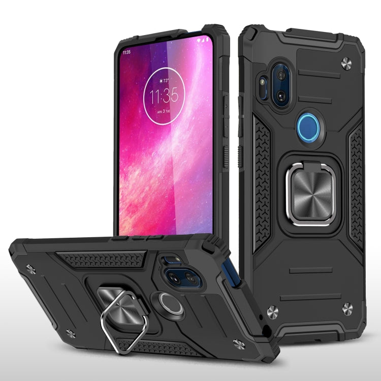 For Motorola One Hyper Magnetic Armor Shockproof TPU + PC Phone Case with Metal Ring Holder