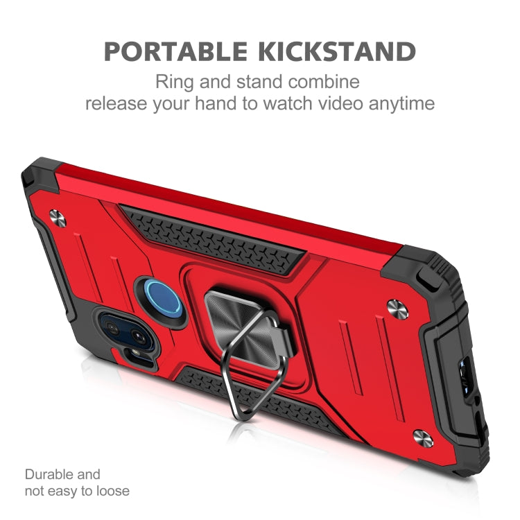 For Motorola One Hyper Magnetic Armor Shockproof TPU + PC Phone Case with Metal Ring Holder