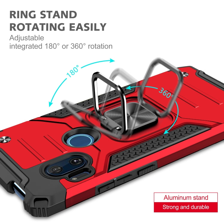 For Motorola One Hyper Magnetic Armor Shockproof TPU + PC Phone Case with Metal Ring Holder