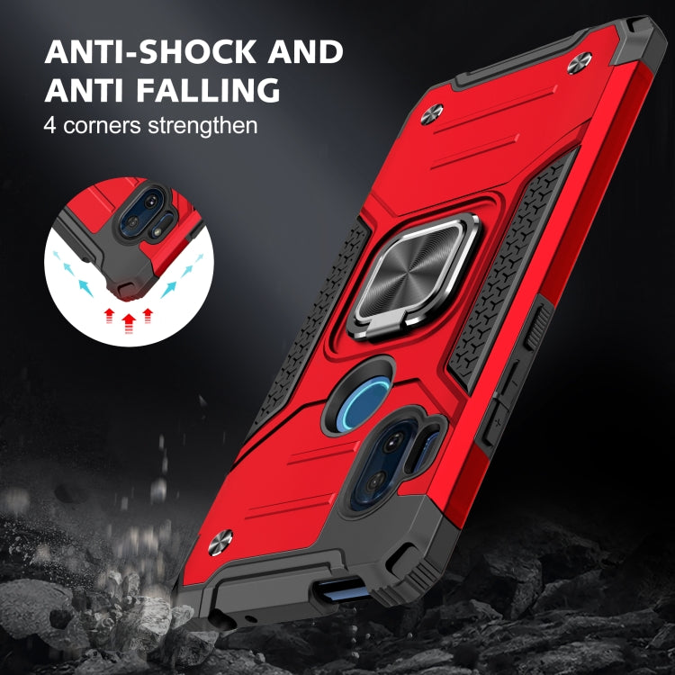 For Motorola One Hyper Magnetic Armor Shockproof TPU + PC Phone Case with Metal Ring Holder