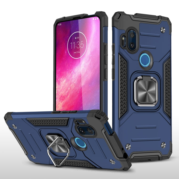For Motorola One Hyper Magnetic Armor Shockproof TPU + PC Phone Case with Metal Ring Holder
