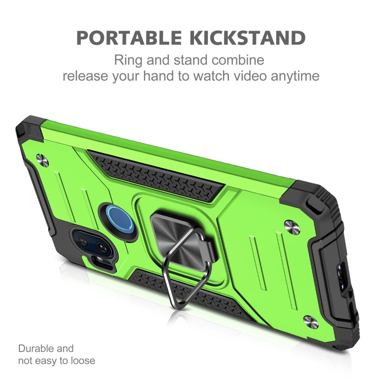 For Motorola One Hyper Magnetic Armor Shockproof TPU + PC Phone Case with Metal Ring Holder