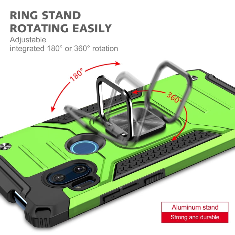 For Motorola One Hyper Magnetic Armor Shockproof TPU + PC Phone Case with Metal Ring Holder