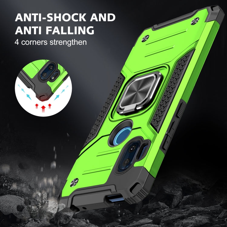 For Motorola One Hyper Magnetic Armor Shockproof TPU + PC Phone Case with Metal Ring Holder