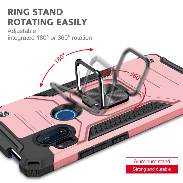 For Motorola One Hyper Magnetic Armor Shockproof TPU + PC Phone Case with Metal Ring Holder