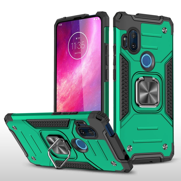 For Motorola One Hyper Magnetic Armor Shockproof TPU + PC Phone Case with Metal Ring Holder