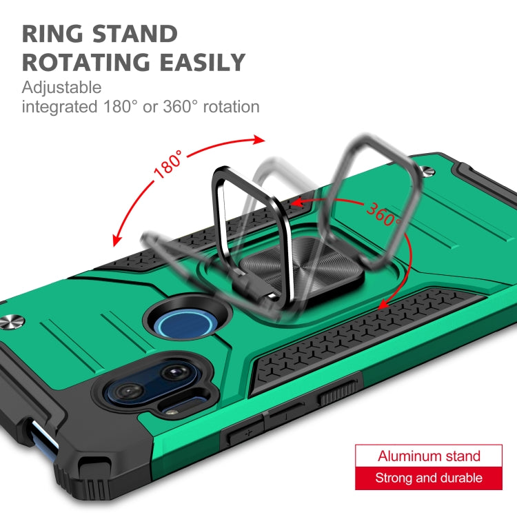 For Motorola One Hyper Magnetic Armor Shockproof TPU + PC Phone Case with Metal Ring Holder