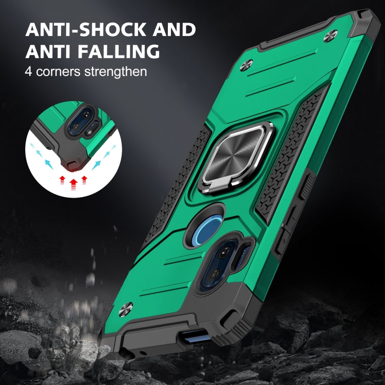 For Motorola One Hyper Magnetic Armor Shockproof TPU + PC Phone Case with Metal Ring Holder