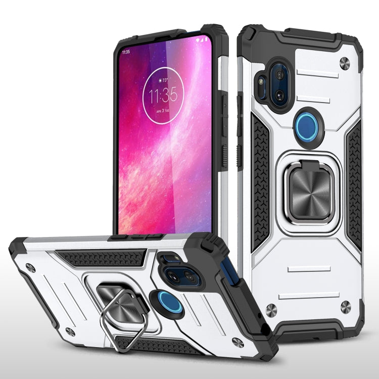 For Motorola One Hyper Magnetic Armor Shockproof TPU + PC Phone Case with Metal Ring Holder