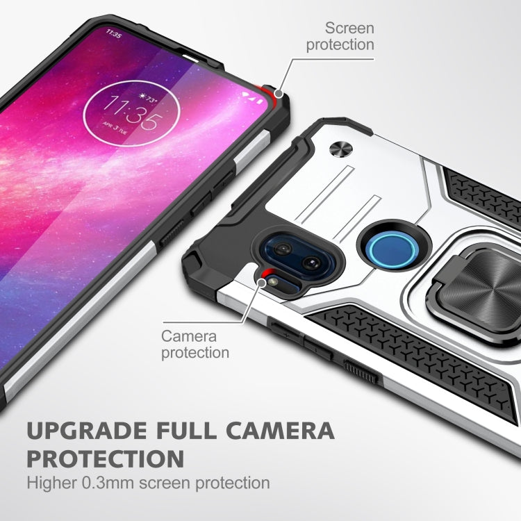 For Motorola One Hyper Magnetic Armor Shockproof TPU + PC Phone Case with Metal Ring Holder