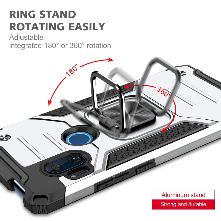 For Motorola One Hyper Magnetic Armor Shockproof TPU + PC Phone Case with Metal Ring Holder