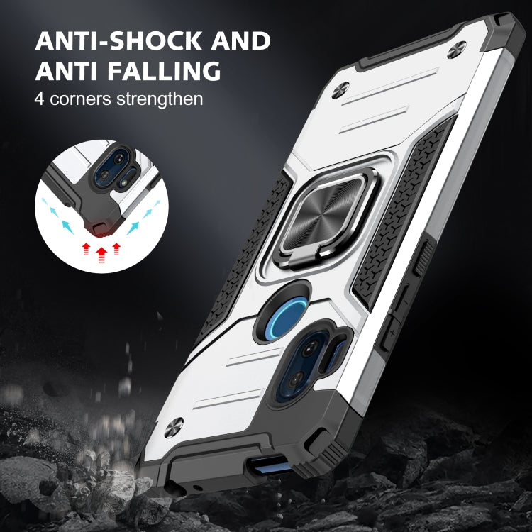 For Motorola One Hyper Magnetic Armor Shockproof TPU + PC Phone Case with Metal Ring Holder