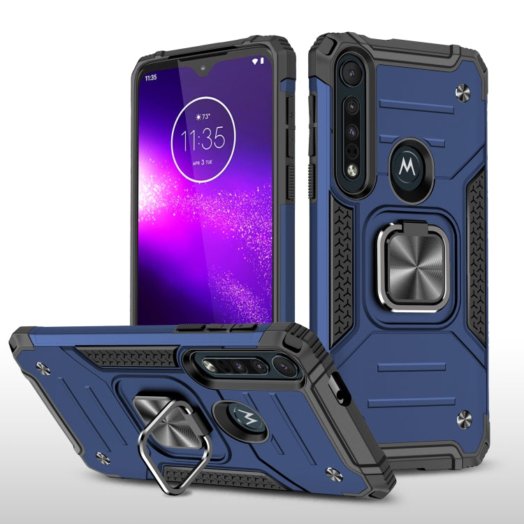 For Motorola One Macro / Moto G8 Plus Magnetic Armor Shockproof TPU + PC Phone Case with Metal Ring Holder