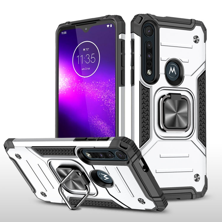 For Motorola One Macro / Moto G8 Plus Magnetic Armor Shockproof TPU + PC Phone Case with Metal Ring Holder