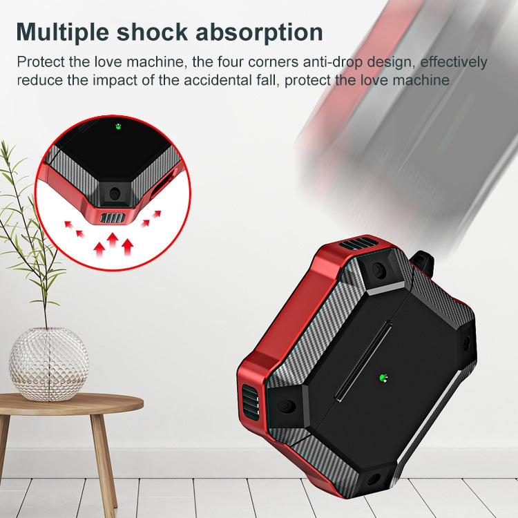 Carbon Fiber Texture TPU + PC Anti-fall Earphones Case with Hook For AirPods 3