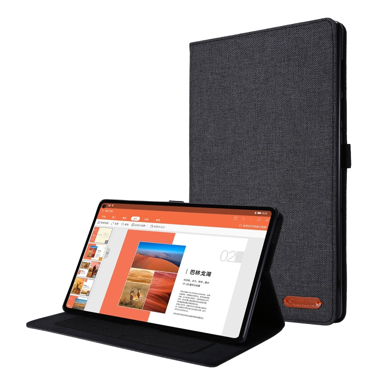 For OPPO Realme Pad 10.4 Horizontal Flip TPU + Fabric PU Leather Tablet Protective Case with Name Card Clip