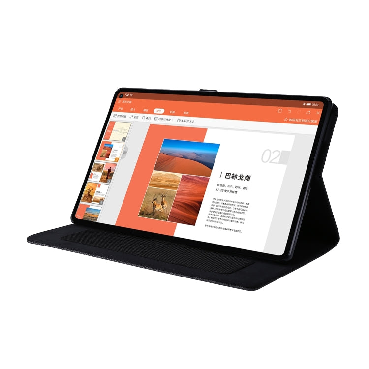 For OPPO Realme Pad 10.4 Horizontal Flip TPU + Fabric PU Leather Tablet Protective Case with Name Card Clip