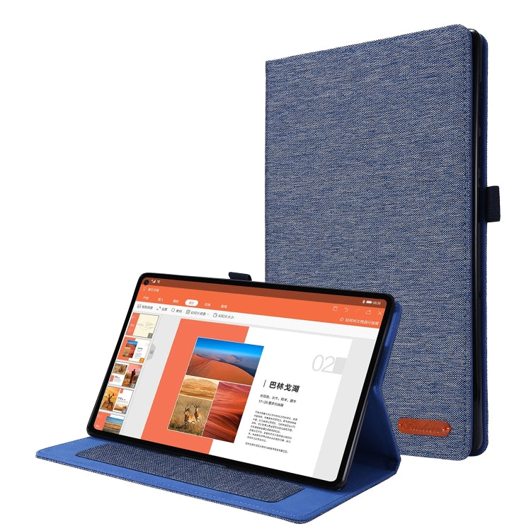 For OPPO Realme Pad 10.4 Horizontal Flip TPU + Fabric PU Leather Tablet Protective Case with Name Card Clip