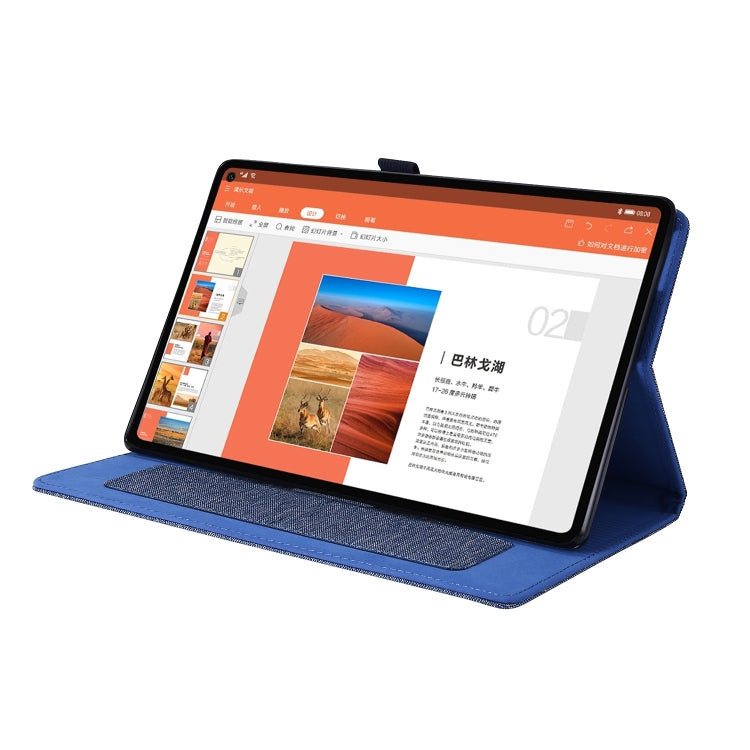 For OPPO Realme Pad 10.4 Horizontal Flip TPU + Fabric PU Leather Tablet Protective Case with Name Card Clip
