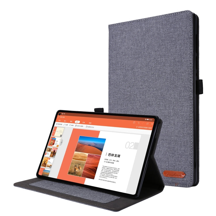 For OPPO Realme Pad 10.4 Horizontal Flip TPU + Fabric PU Leather Tablet Protective Case with Name Card Clip