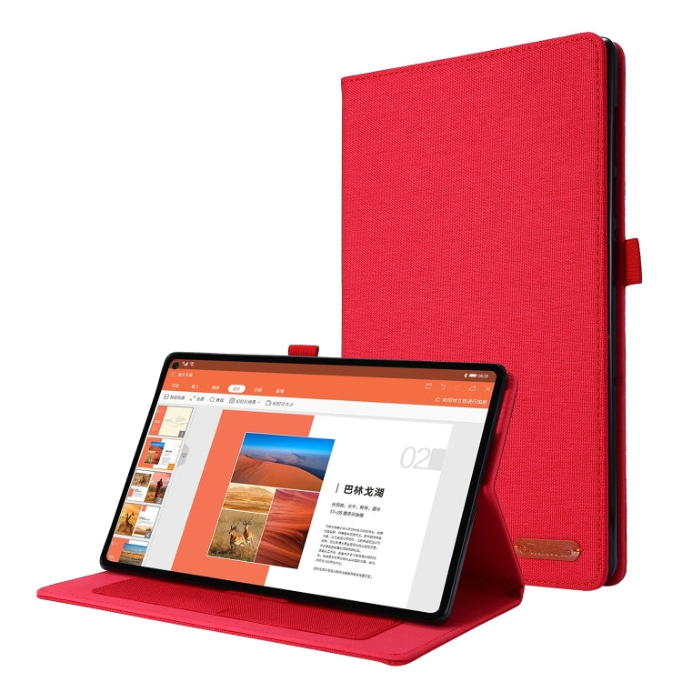 For OPPO Realme Pad 10.4 Horizontal Flip TPU + Fabric PU Leather Tablet Protective Case with Name Card Clip