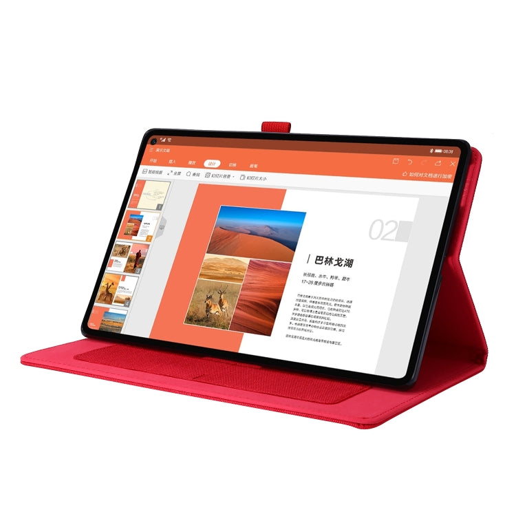 For OPPO Realme Pad 10.4 Horizontal Flip TPU + Fabric PU Leather Tablet Protective Case with Name Card Clip