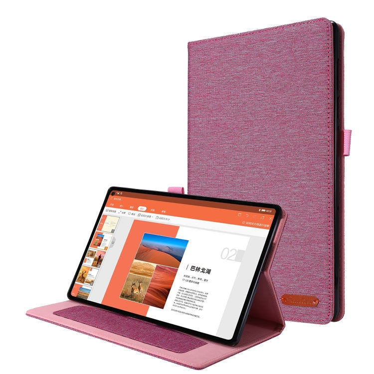 For OPPO Realme Pad 10.4 Horizontal Flip TPU + Fabric PU Leather Tablet Protective Case with Name Card Clip