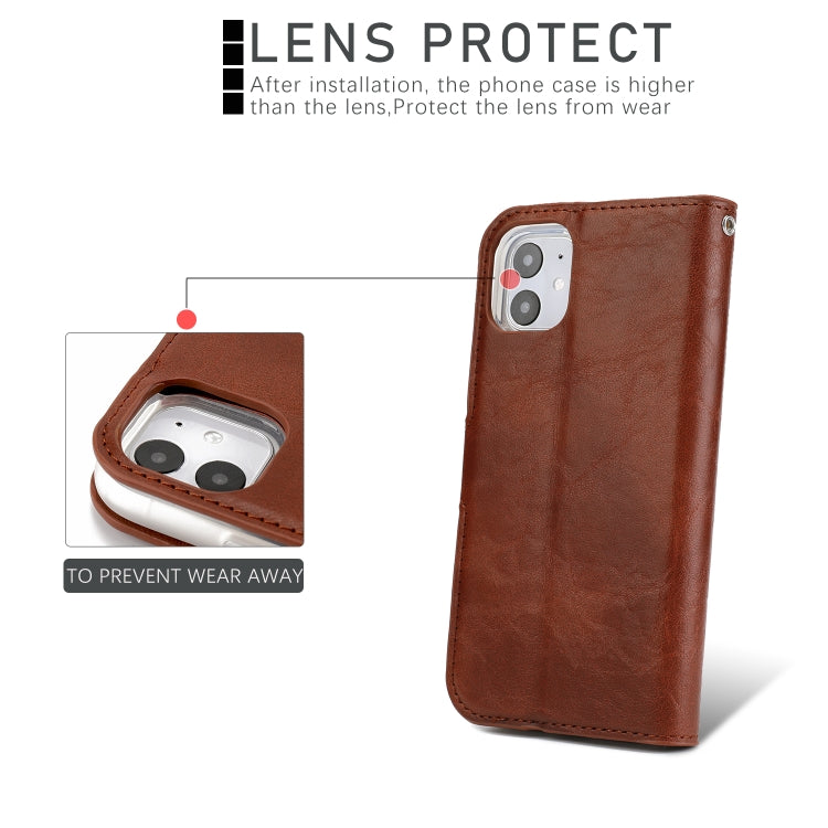 For iPhone 11 Separable Crazy Horse Texture Flip Leather Case with Holder & Card Slot & Wallet