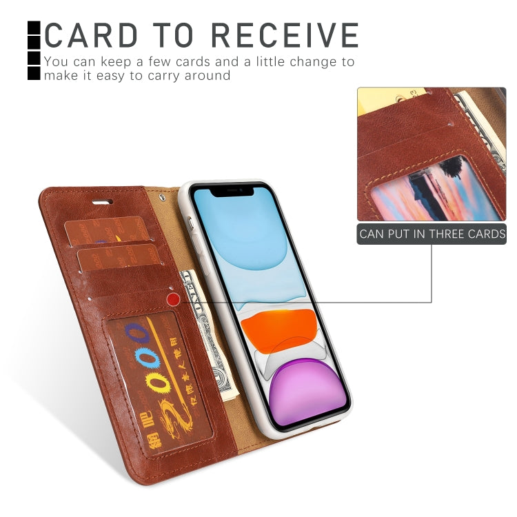 For iPhone 11 Separable Crazy Horse Texture Flip Leather Case with Holder & Card Slot & Wallet