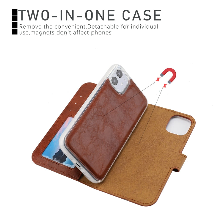 For iPhone 11 Separable Crazy Horse Texture Flip Leather Case with Holder & Card Slot & Wallet