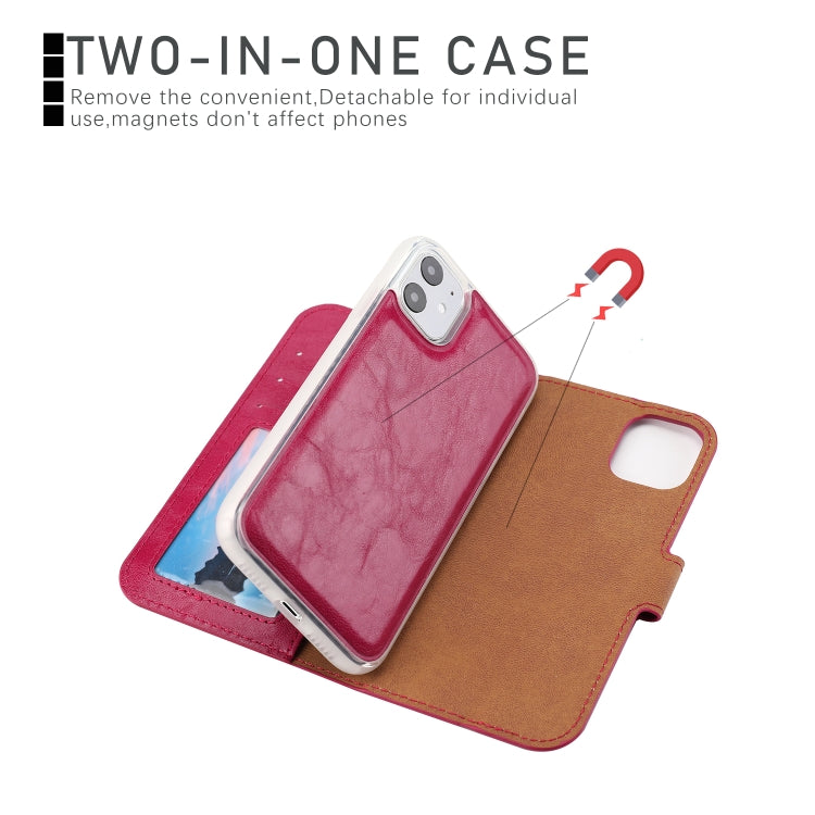 For iPhone 11 Separable Crazy Horse Texture Flip Leather Case with Holder & Card Slot & Wallet